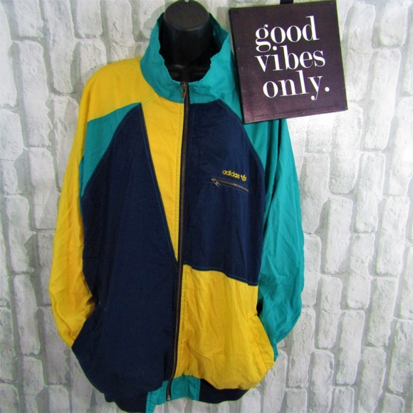 adidas vintage windbreaker jacket